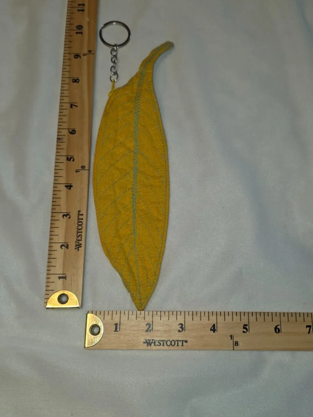 Leaf Keychain Purse Bag Charm Botanical Gardencore Cloth Soft Handbag Accessory